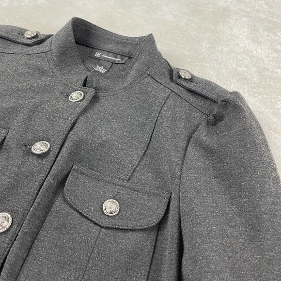 INC INTERNATIONAL CONCEPTS Women's Military Style Ponte Knit Jacket Large Gray - Picture 16 of 16
